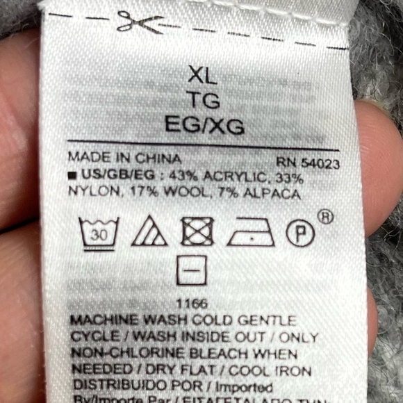 GAP XL Extra Large Wool Blend Sweater Brushed Pointe Heather Gray - Picture 8 of 16